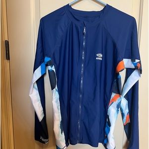 Axesea Women’s Long Sleeve Rash Guard Zipper front Size 16